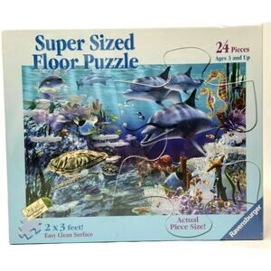 Ravensburger Sea Life SUPER SIZED Floor Puzzle 24 Pieces 2005 NEW Ocean Dolphin